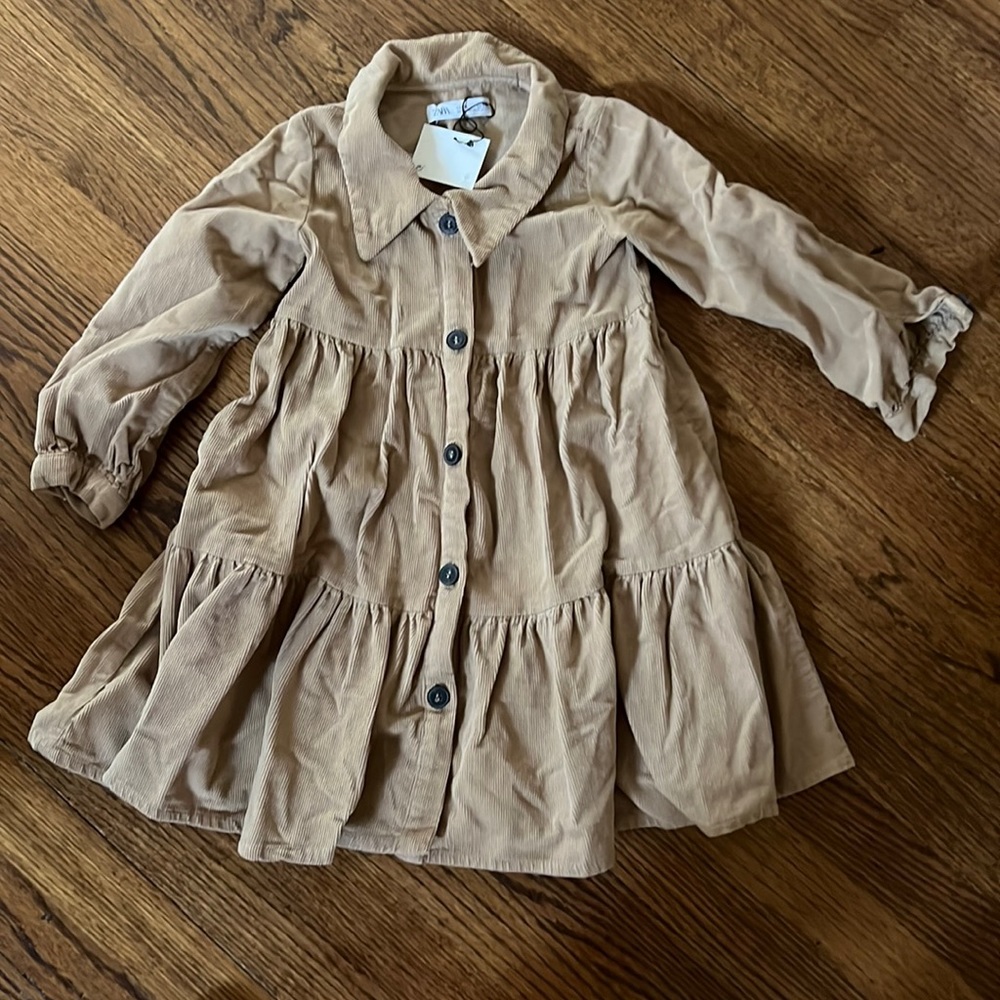 Zara girls size 6 corduroy beige NEVER WORN